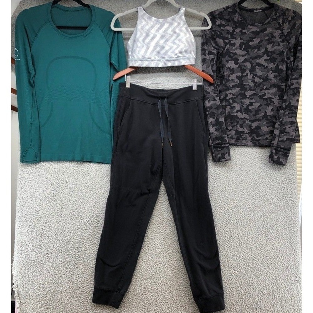 Lululemon Activewear Lot Womens 8 Swiftly Top Camo Joggers Bra Gym Workout